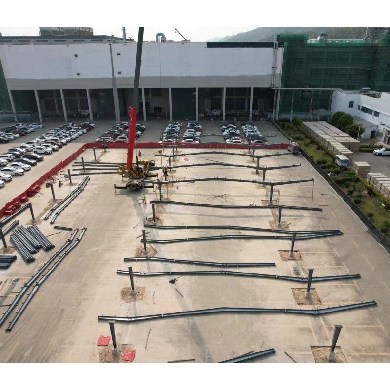 Langlebiges Photovoltaikprojekt mit H-förmiger Stahlkonstruktion und Brückenart