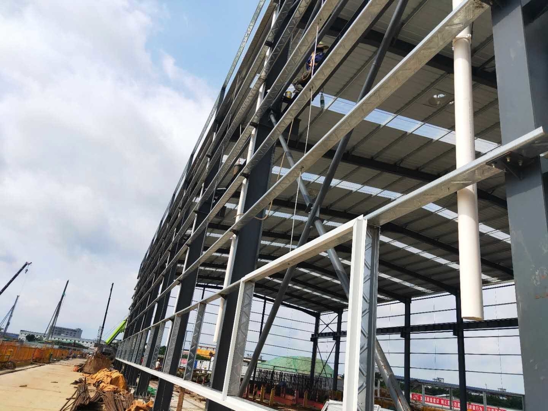 Stabile H-Stahlstruktur Industrie-Metallrahmen-Werkstatt Baustellen für U-Bahn-Werkstatt