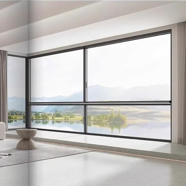 130-Serie Aufgehängtes Sechsspuriges Thermal Break Schiebefenster Aluminiumlegierung 6063-T6 Villa geschlossener Balkon Boden bis Decke Glas