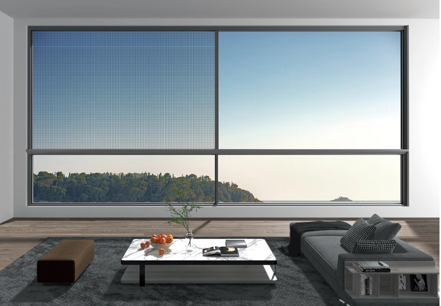 130-Serie Aufgehängtes Sechsspuriges Thermal Break Schiebefenster Aluminiumlegierung 6063-T6 Villa geschlossener Balkon Boden bis Decke Glas