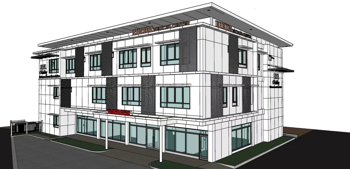 Schalldämmung Schrägdach Villa Mehrgeschossige Leichtstahl Haus für das Krankenhaus